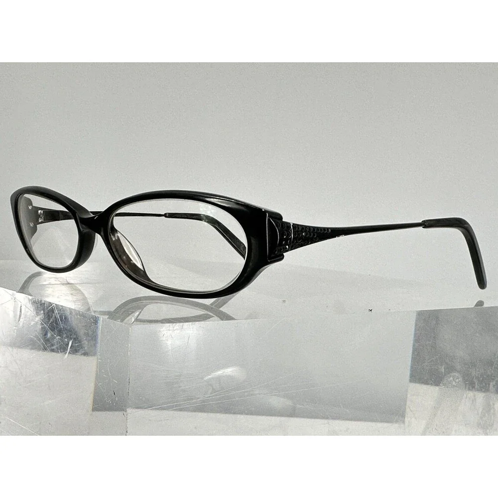 Nicole Miller Eyeglasses Vintage Frames  Onyx Black W/Crystals 52-15-135 (C6-17)